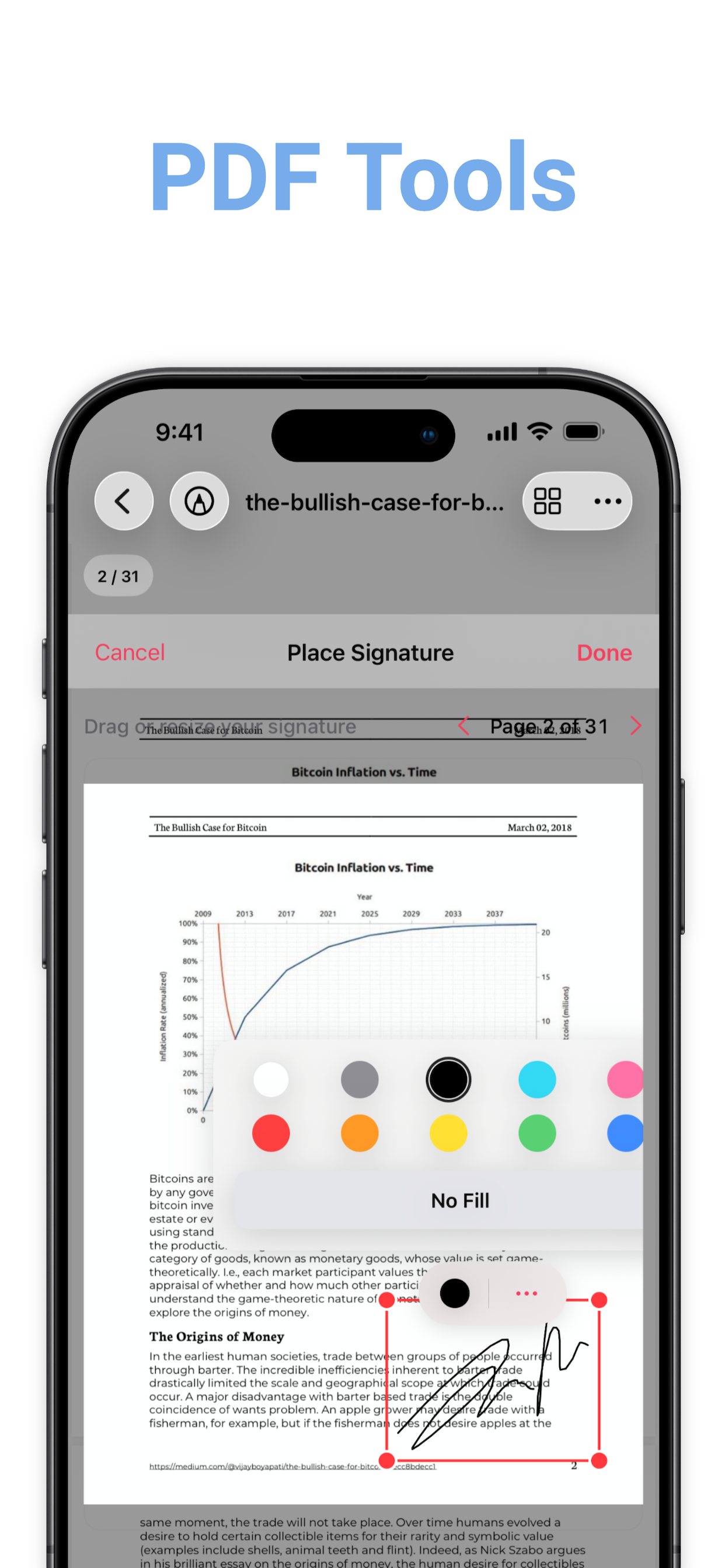 Place a signature on a PDF in RioPDF Tools